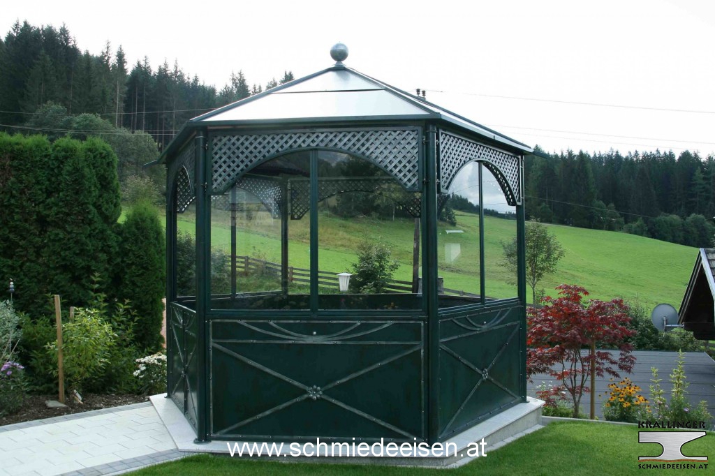 Überdachung Pavillon Glas Garten