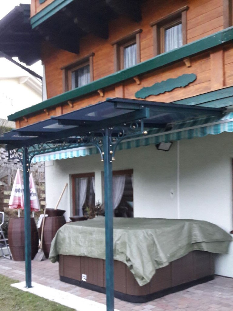 Überdachung Stahl Glas VSG