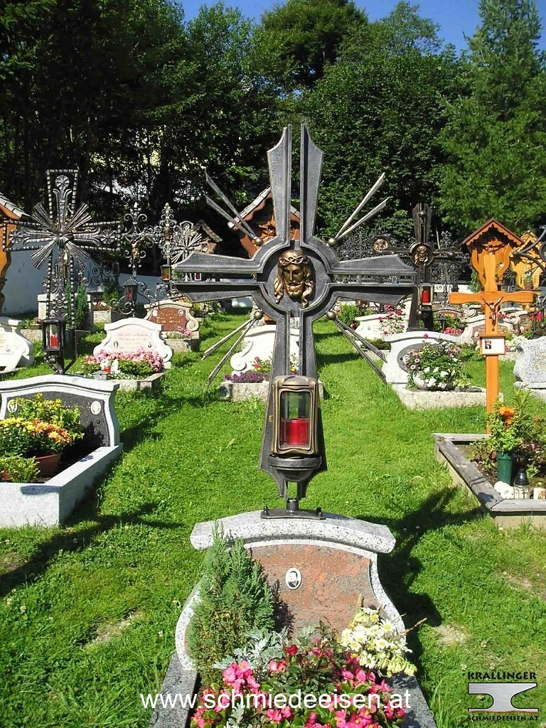 Grab Kreuz Schmiedeeisen Stahl Grabkreuz